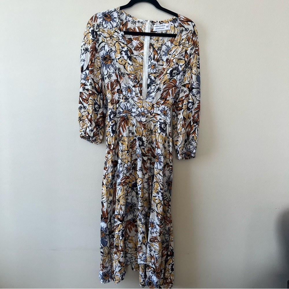 Faithfull The Brand x Anthropologie floral maxi dress women’s 8 tie‎ back garden